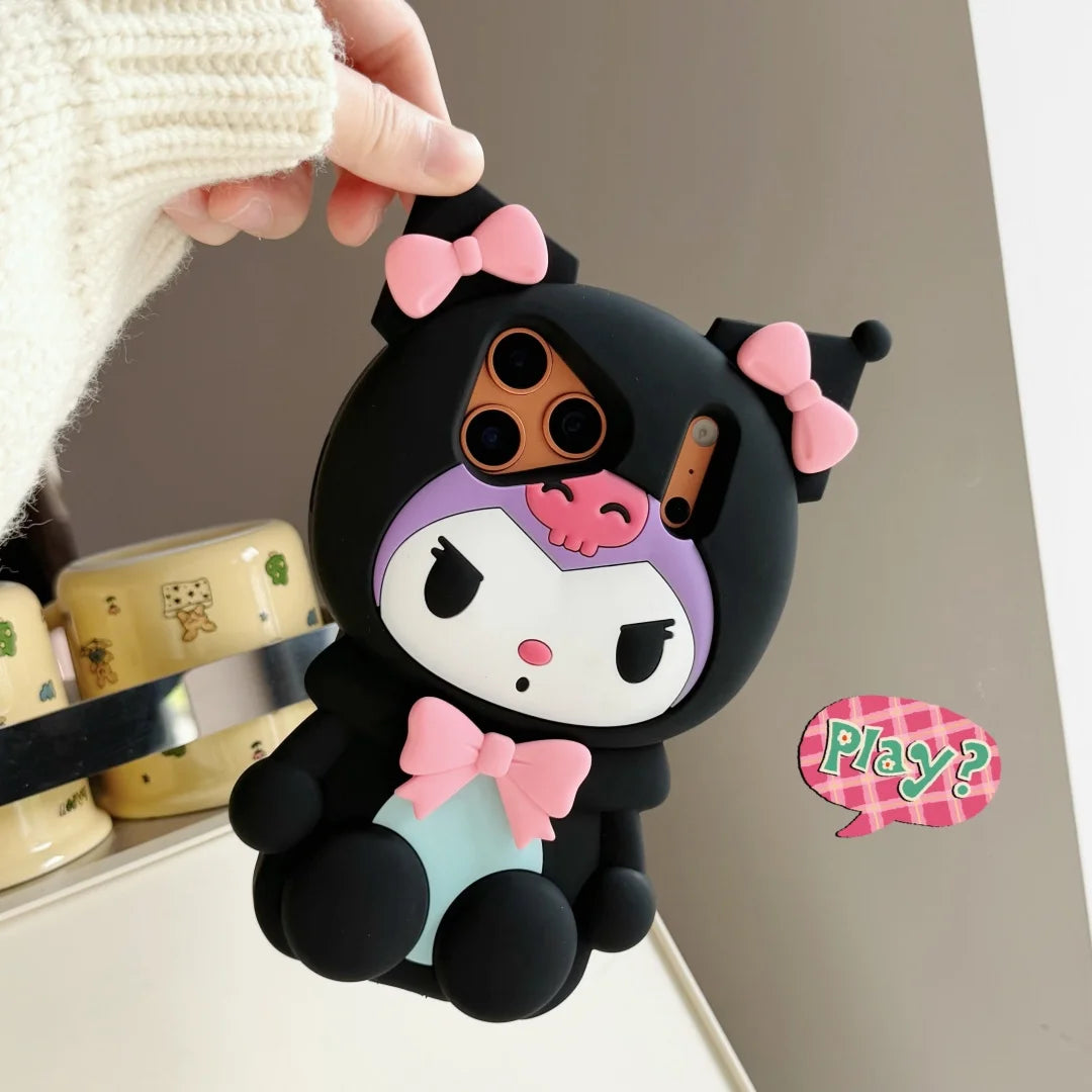 Cute Sanrio Ears Kuromi  Case For iPhone