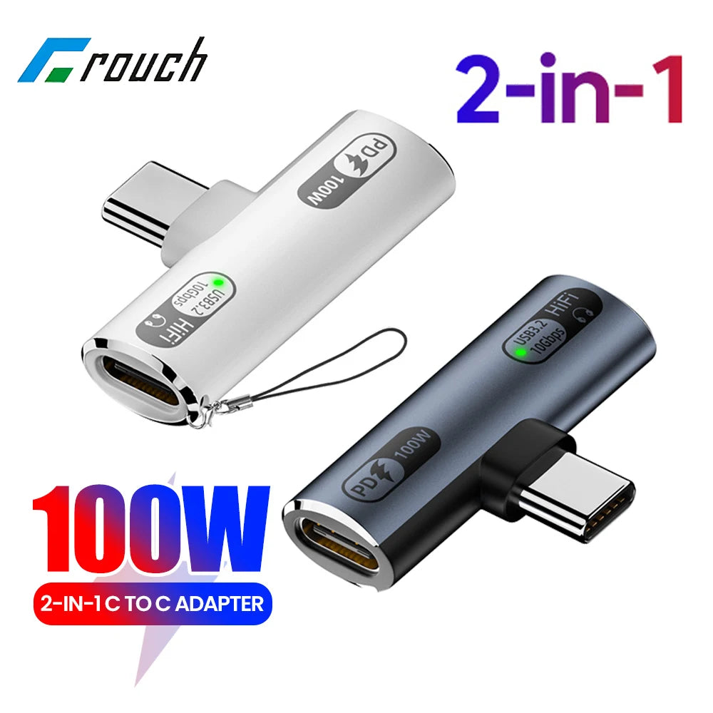 Type C 2 in 1 Headphone Adapter 100W  for iphone 15 16