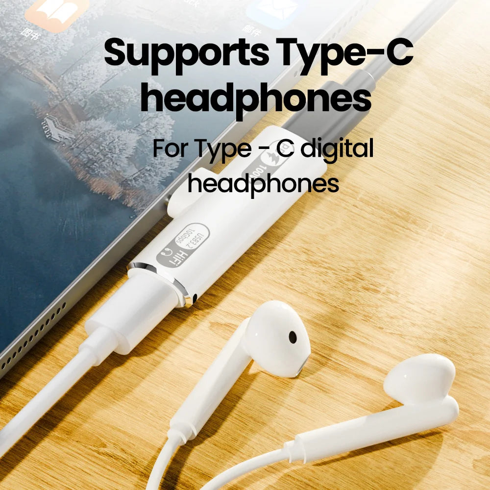 Type C 2 in 1 Headphone Adapter 100W  for iphone 15 16