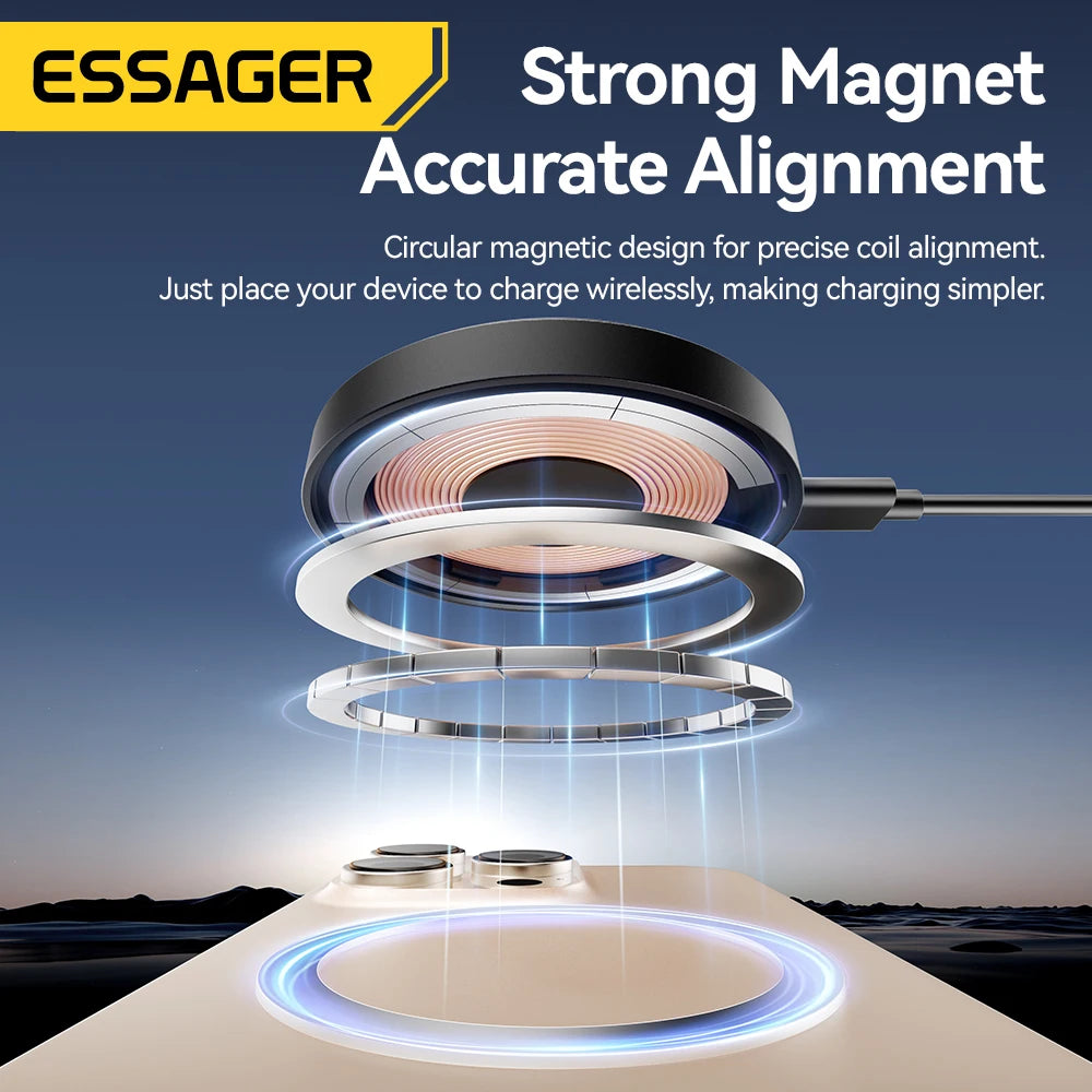 Essager Magnetic Wireless Charger  Fast Charging For iphone