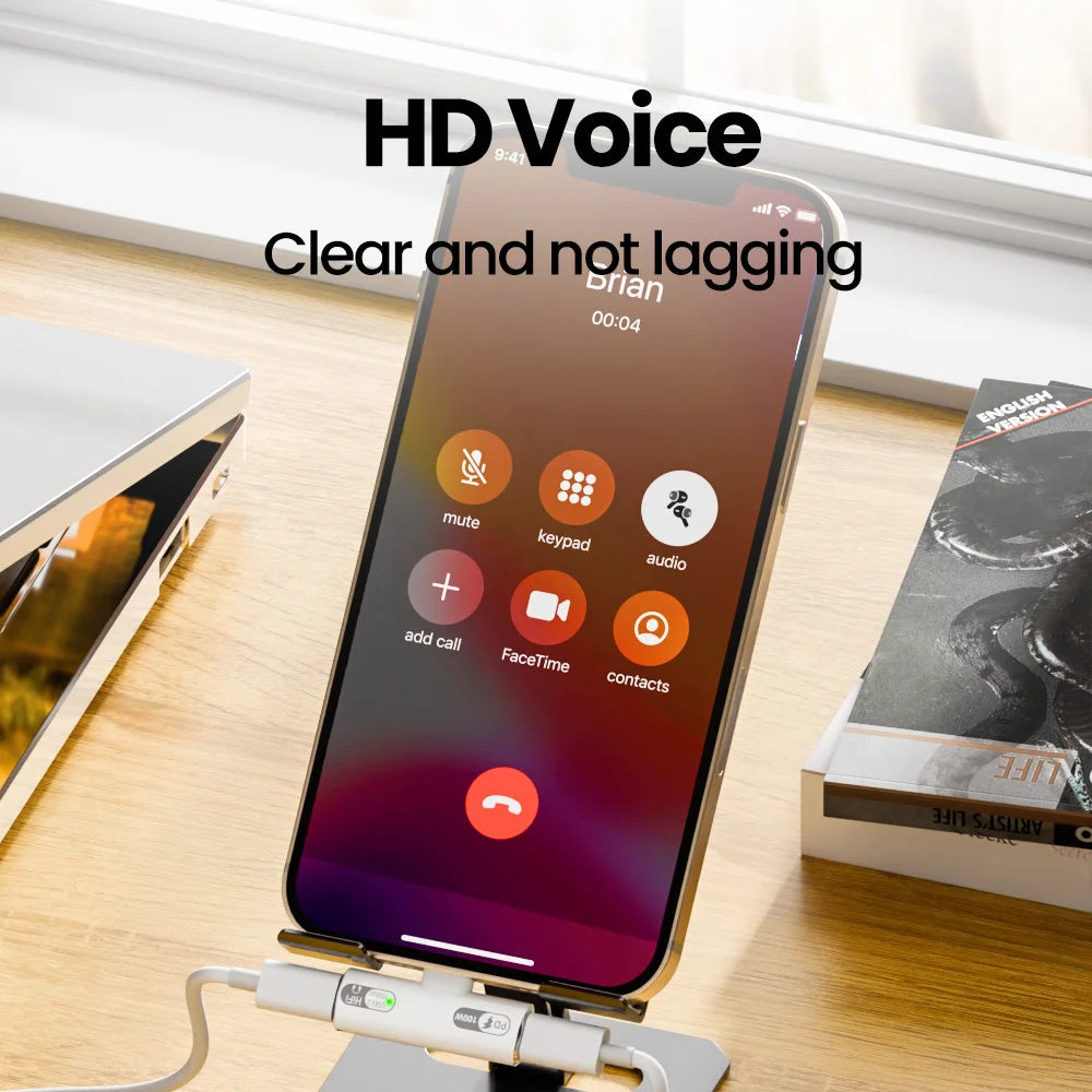 Type C 2 in 1 Headphone Adapter 100W  for iphone 15 16
